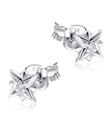 Little Stars With CZ Stone Silver Ear Stud STS-5536